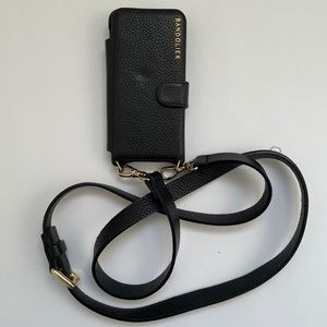 Bandolier phone side slot leather crossbody